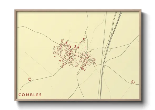Une affiche de carte sur Combles