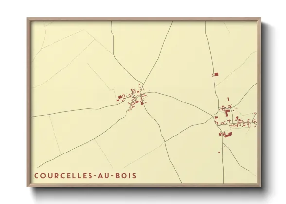 Une affiche de carte sur Courcelles-au-Bois