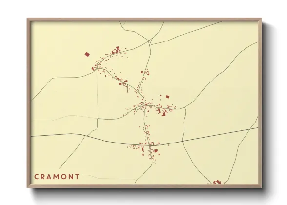 Une affiche de carte sur Cramont