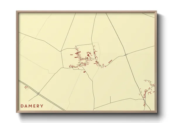 Une affiche de carte sur Damery