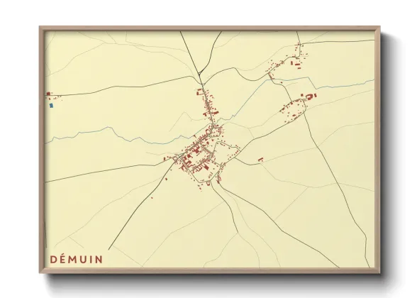Une affiche de carte sur Démuin