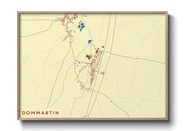 Une affiche de carte sur Dommartin