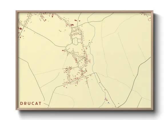 Une affiche de carte sur Drucat