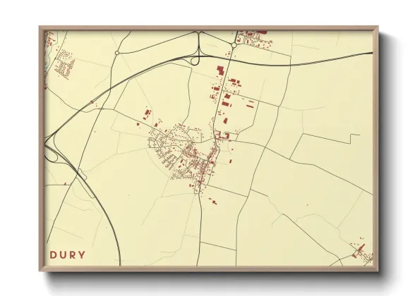 Une affiche de carte sur Dury