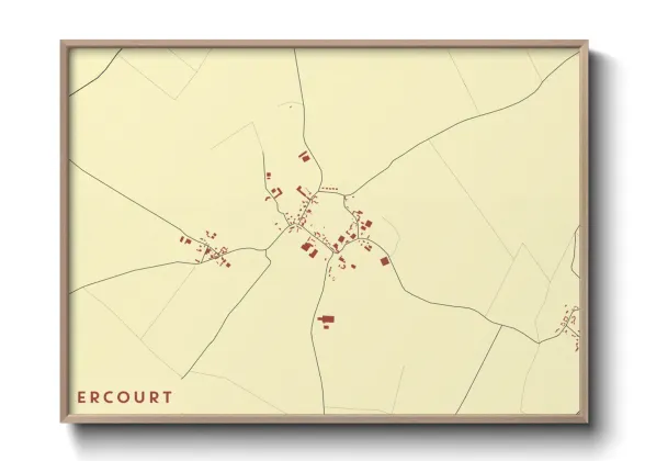 Une affiche de carte sur Ercourt