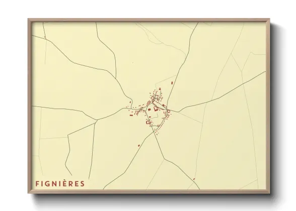 Une affiche de carte sur Fignières