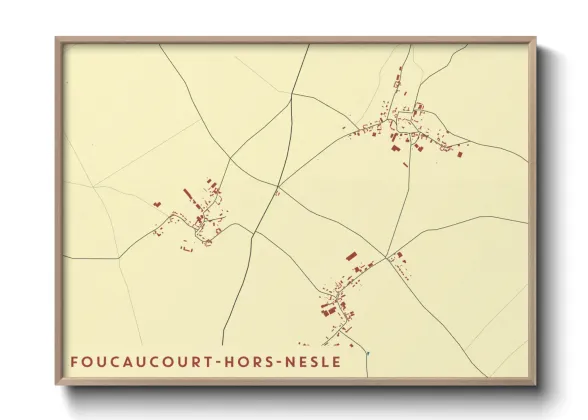 Une affiche de carte sur Foucaucourt-Hors-Nesle
