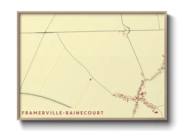 Une affiche de carte sur Framerville-Rainecourt