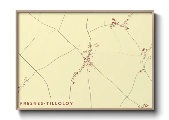 Une affiche de carte sur Fresnes-Tilloloy