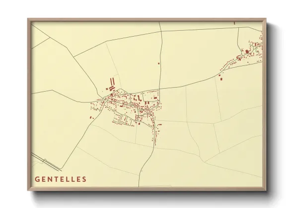 Une affiche de carte sur Gentelles