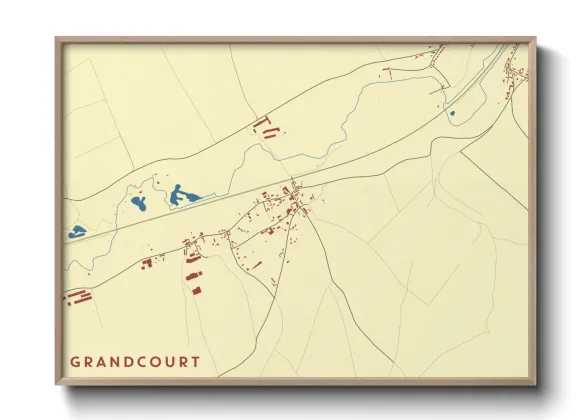 Une affiche de carte sur Grandcourt