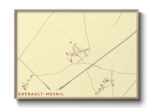 Une affiche de carte sur Grébault-Mesnil
