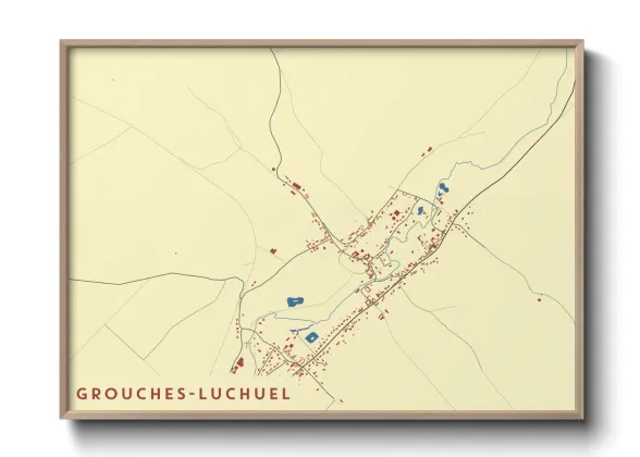 Une affiche de carte sur Grouches-Luchuel