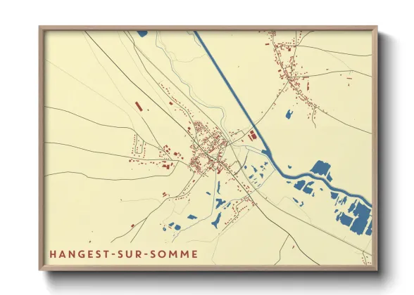 Une affiche de carte sur Hangest-sur-Somme