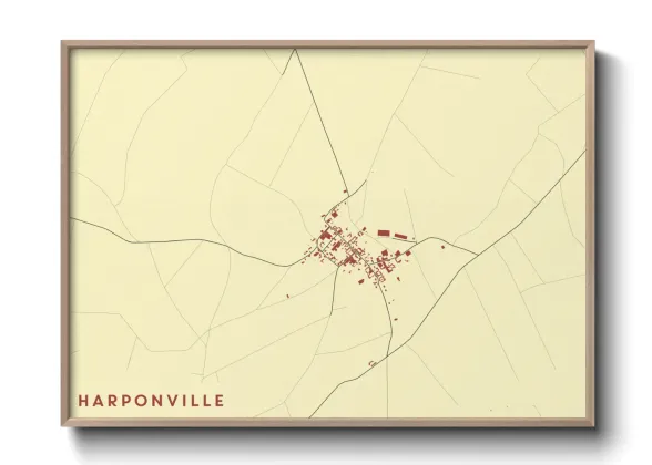 Une affiche de carte sur Harponville