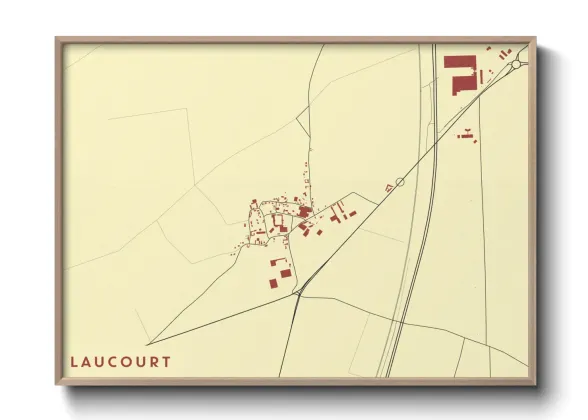 Une affiche de carte sur Laucourt