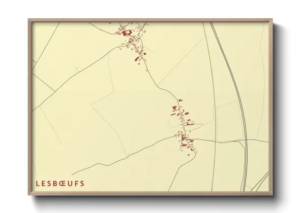 Une affiche de carte sur Lesbœufs