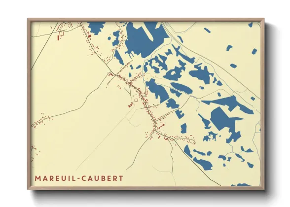 Une affiche de carte sur Mareuil-Caubert
