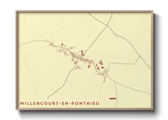 Une affiche de carte sur Millencourt-en-Ponthieu