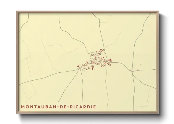 Une affiche de carte sur Montauban-de-Picardie