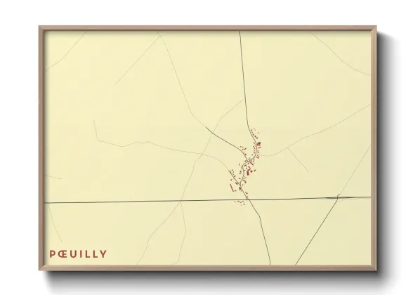 Une affiche de carte sur Pœuilly