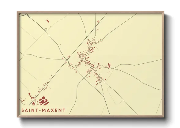 Une affiche de carte sur Saint-Maxent