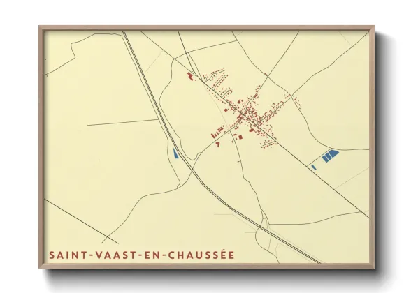 Une affiche de carte sur Saint-Vaast-en-Chaussée