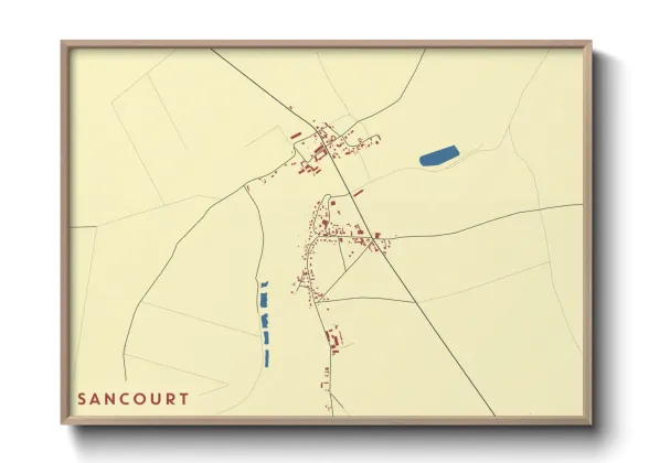 Une affiche de carte sur Sancourt