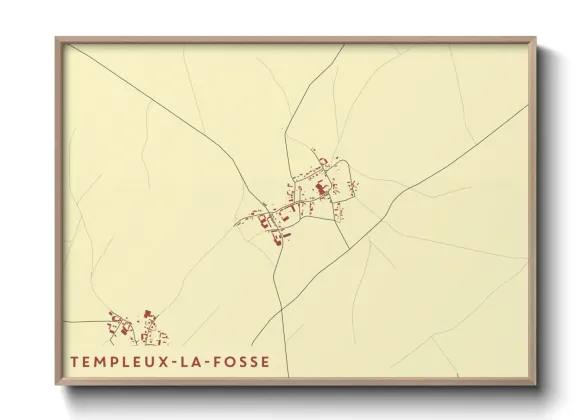 Une affiche de carte sur Templeux-la-Fosse