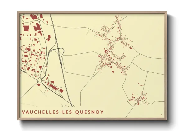 Une affiche de carte sur Vauchelles-les-Quesnoy