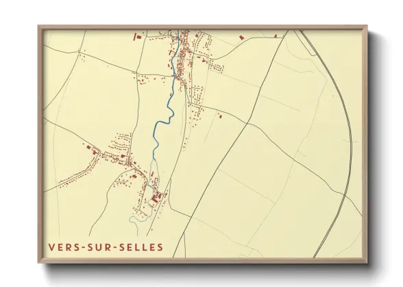 Une affiche de carte sur Vers-sur-Selles