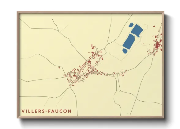Une affiche de carte sur Villers-Faucon