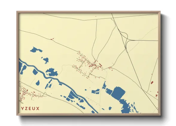 Une affiche de carte sur Yzeux