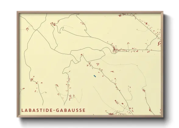 Une affiche de carte sur Labastide-Gabausse