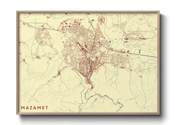 Une affiche de carte sur Mazamet
