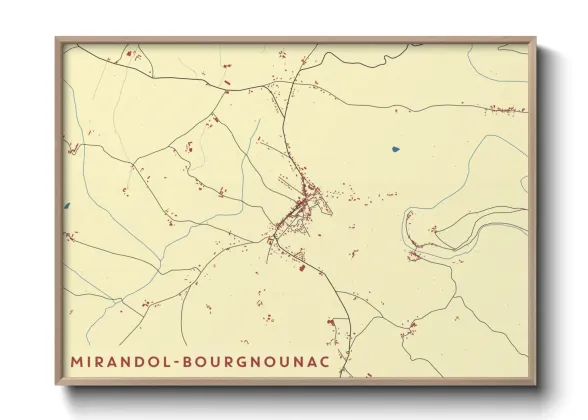 Une affiche de carte sur Mirandol-Bourgnounac