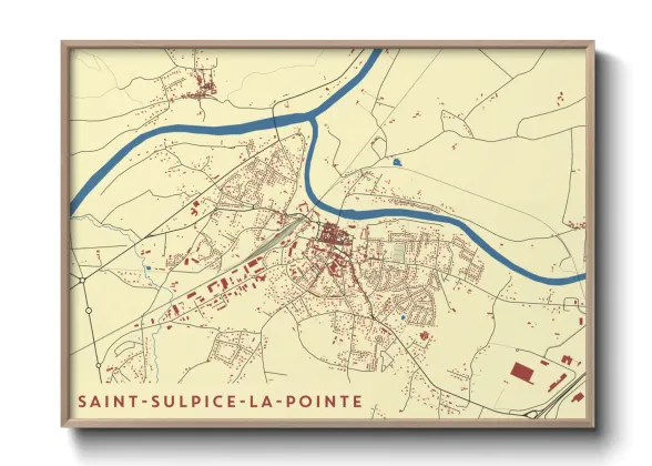 Une affiche de carte sur Saint-Sulpice-la-Pointe