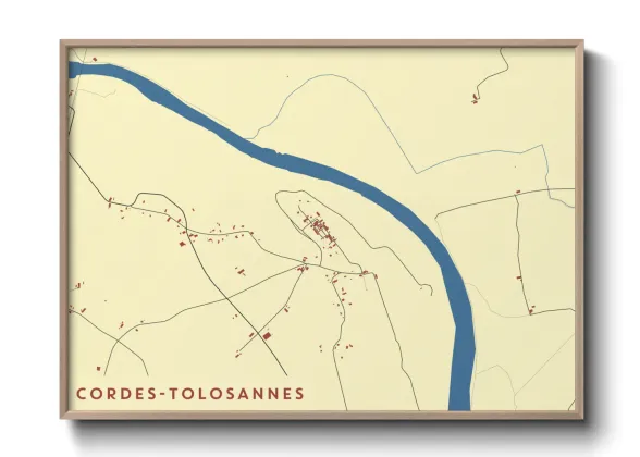 Une affiche de carte sur Cordes-Tolosannes