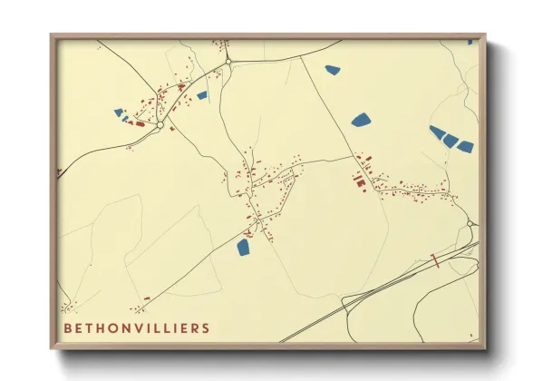 Une affiche de carte sur Bethonvilliers