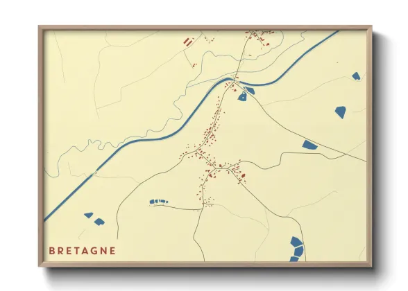 Une affiche de carte sur Bretagne