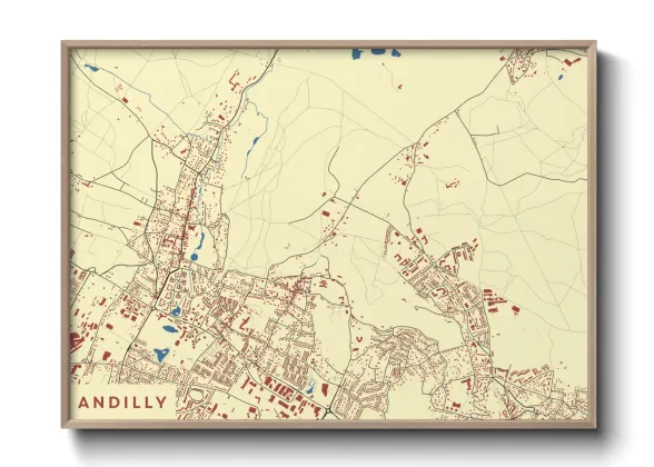 Une affiche de carte sur Andilly