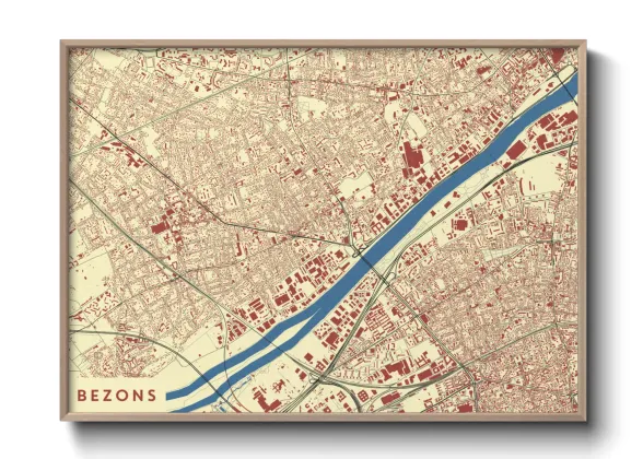 Une affiche de carte sur Bezons