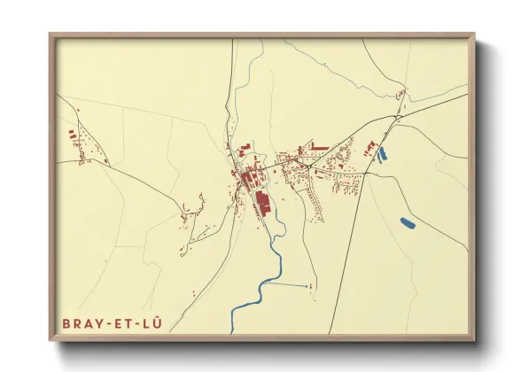 Une affiche de carte sur Bray-et-Lû