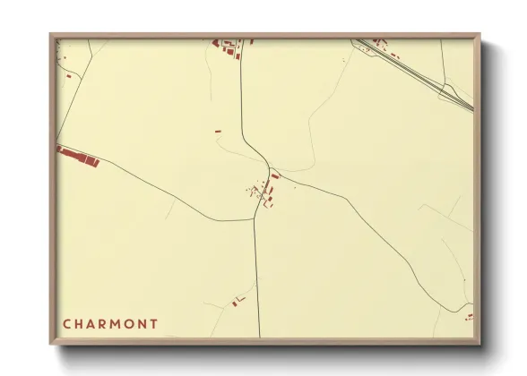 Une affiche de carte sur Charmont