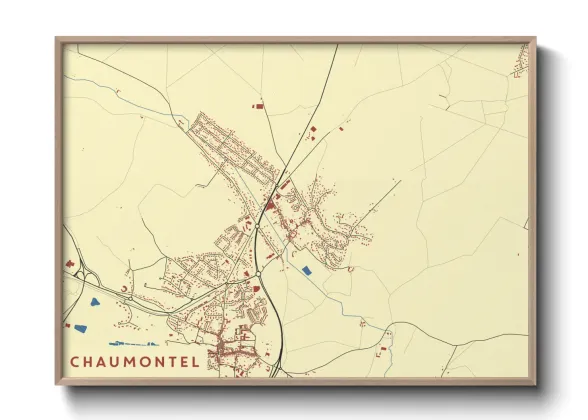 Une affiche de carte sur Chaumontel