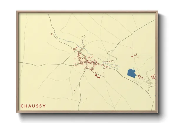 Une affiche de carte sur Chaussy