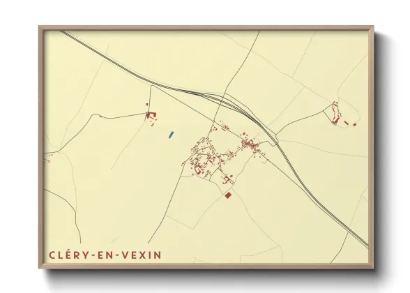 Une affiche de carte sur Cléry-en-Vexin