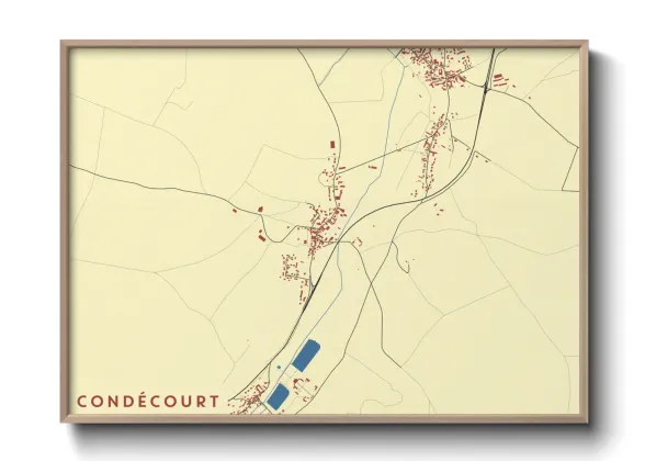 Une affiche de carte sur Condécourt