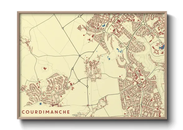 Une affiche de carte sur Courdimanche