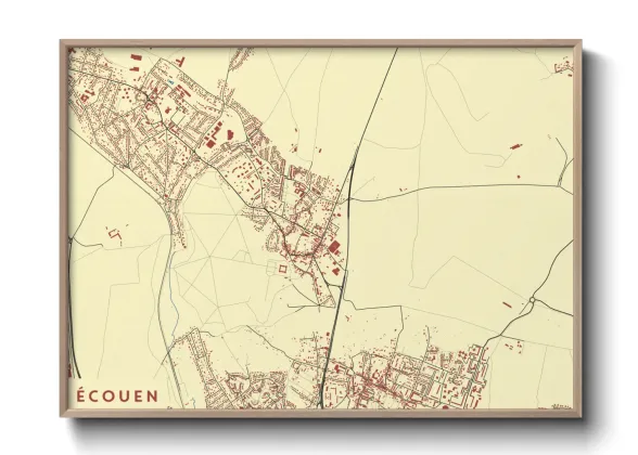 Une affiche de carte sur Écouen